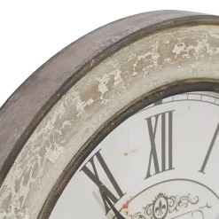 Vintage Cream Rust Round Framed Wall Clock