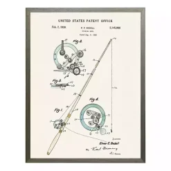 Vintage Fishing Reel Patent Framed Art Print