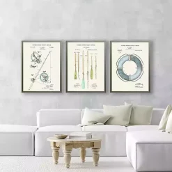 Vintage Fishing Reel Patent Framed Art Print