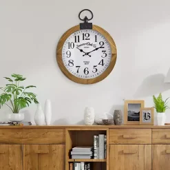 Vintage Pocket Watch Wooden Wall Clock