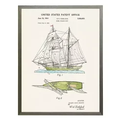 Vintage Sailing Ship Patent Framed Art Print
