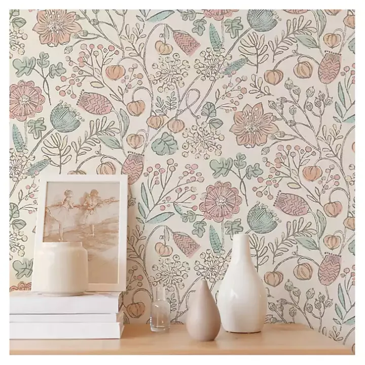 Vintage Woodland Floral Peel & Stick Wallpaper