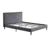 Viv Charcoal Diamond Tufted Queen Bed Frame