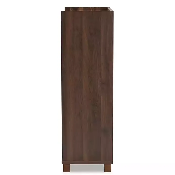 Walnut Brown Open Shelf Wine Cabinet