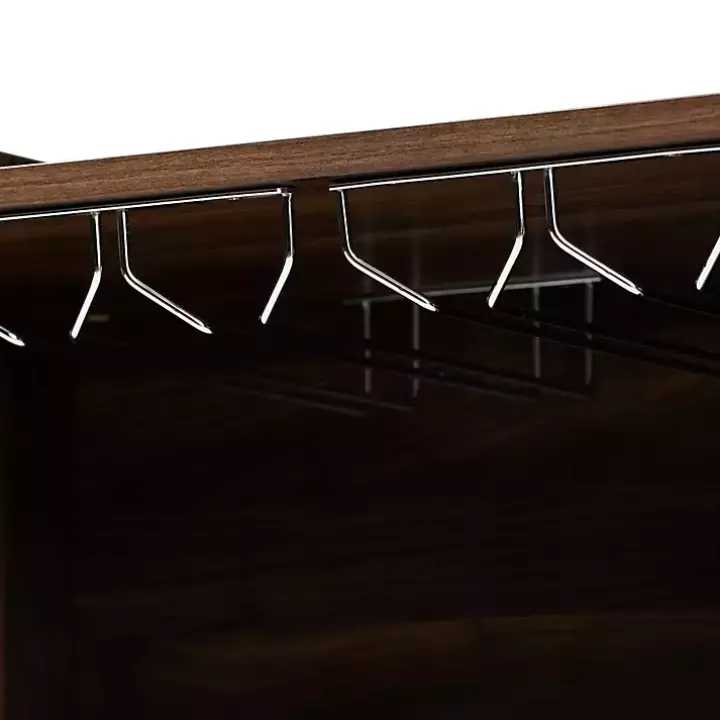 Walnut Brown Open Shelf Wine Cabinet