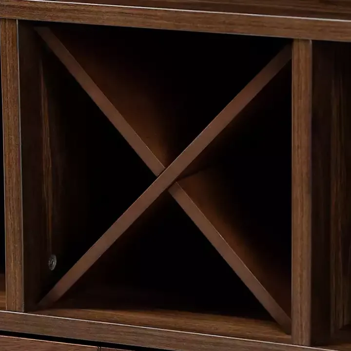 Walnut Brown Open Shelf Wine Cabinet