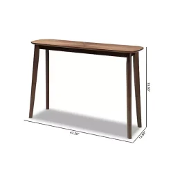 Walnut Brown Wood Frame Splayed Legs Console