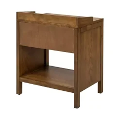 Walnut Mid-Century Modern Carved Nightstand