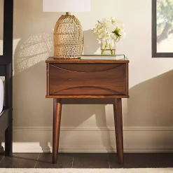 Walnut Mid-Century Modern Nightstand