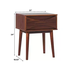Walnut Mid-Century Modern Nightstand