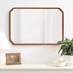 Walnut Scallop Rectangle Wall Mirror