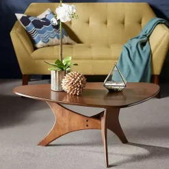 Walnut Triangle Modern Coffee Table