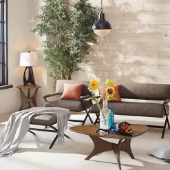 Walnut Triangle Modern Coffee Table