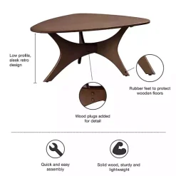 Walnut Triangle Modern Coffee Table