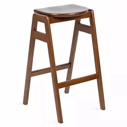 Walnut Wood Backless Bar Stool