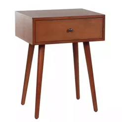 Walnut Wood 1-Drawer Arthur Accent Table