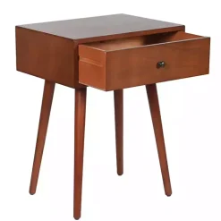 Walnut Wood 1-Drawer Arthur Accent Table