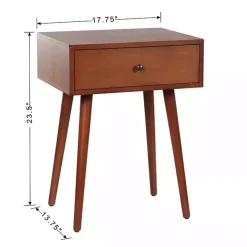 Walnut Wood 1-Drawer Arthur Accent Table