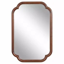 Walnut Wood Scallop Wall Mirror