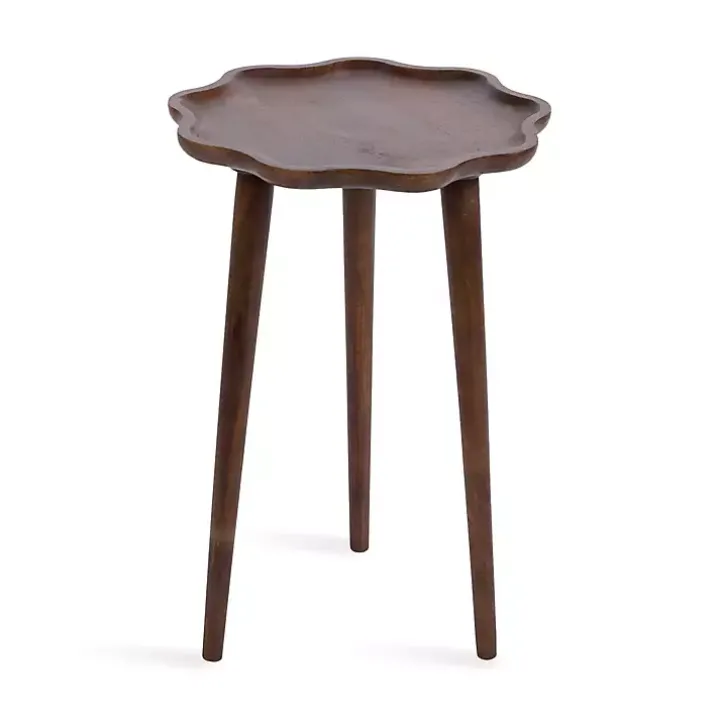 Walnut Wood Wavy Accent Table