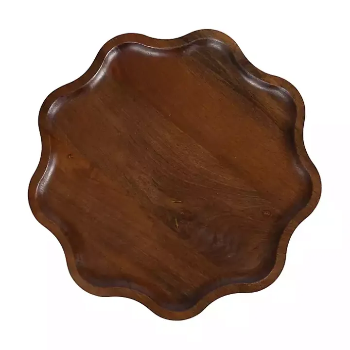 Walnut Wood Wavy Accent Table
