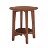 Warm Chestnut Wood Round Accent Table