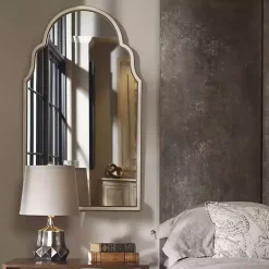 Warm Silver Arched Wall Mirror