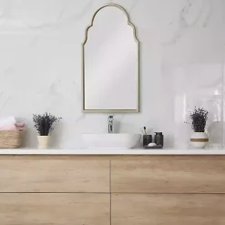 Warm Silver Arched Wall Mirror
