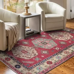 Washable Shary Coral Area Rug, 5x7