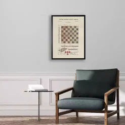 Watercolor Vintage Checkers Framed Art Print
