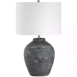 Weathered Black Ceramic Rhys Table Lamp
