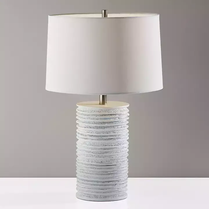Weathered Cream Marissa Ribbed Table Lamp