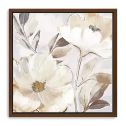 Whisper White Florals Framed Canvas Art Print