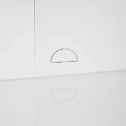 White & Gold Glass Door Storage Cabinet