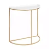 White & Gold Half Moon Dorrah Accent Table