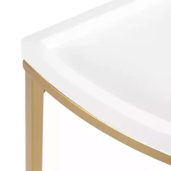 White & Gold Half Moon Dorrah Accent Table