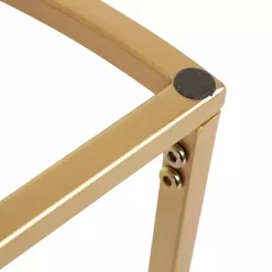 White & Gold Half Moon Dorrah Accent Table