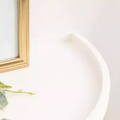 White & Gold Half Moon Dorrah Accent Table