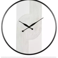 White and Black Carved Open Wall Clock
