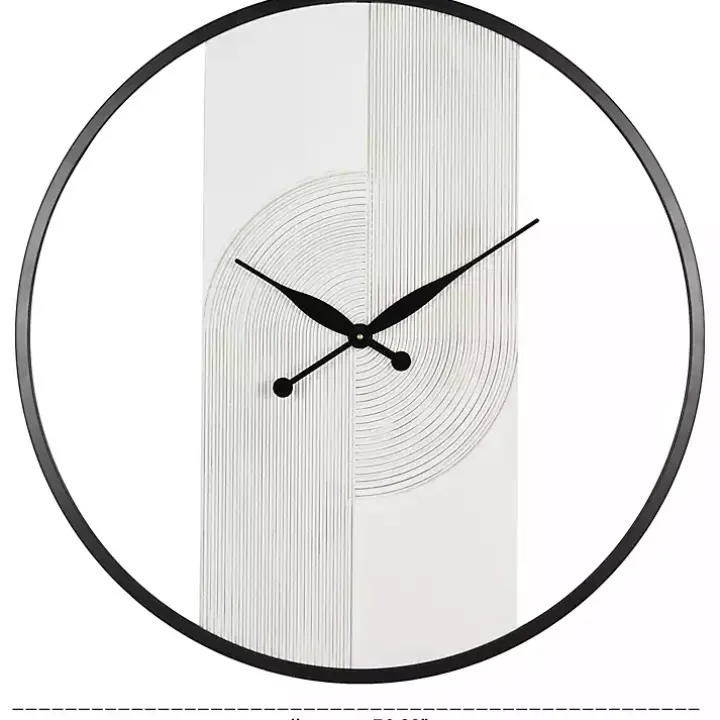 White and Black Carved Open Wall Clock