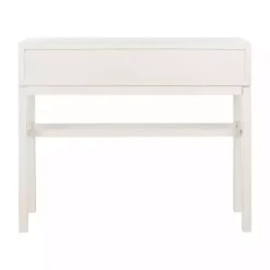 White and Brown Herringbone Console Table