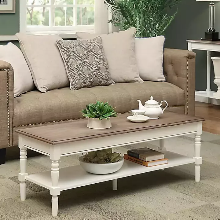 White and Natural Davis Coffee Table