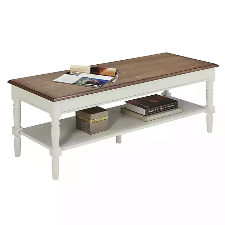 White and Natural Davis Coffee Table