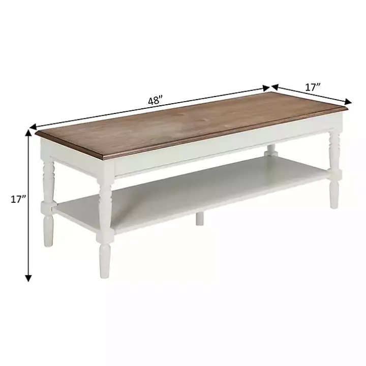 White and Natural Davis Coffee Table
