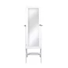 White and Silver Wood Mirror Armoire