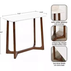 White and Walnut Olivia Console Table