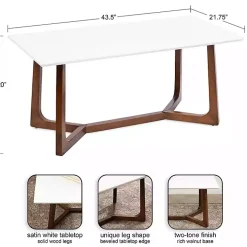White and Walnut Olivia Coffee Table