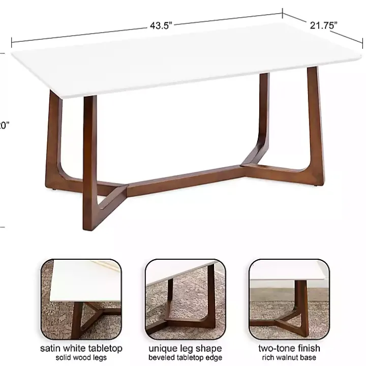 White and Walnut Olivia Coffee Table