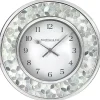 White Arabesque Mosaic Frame Wall Clock