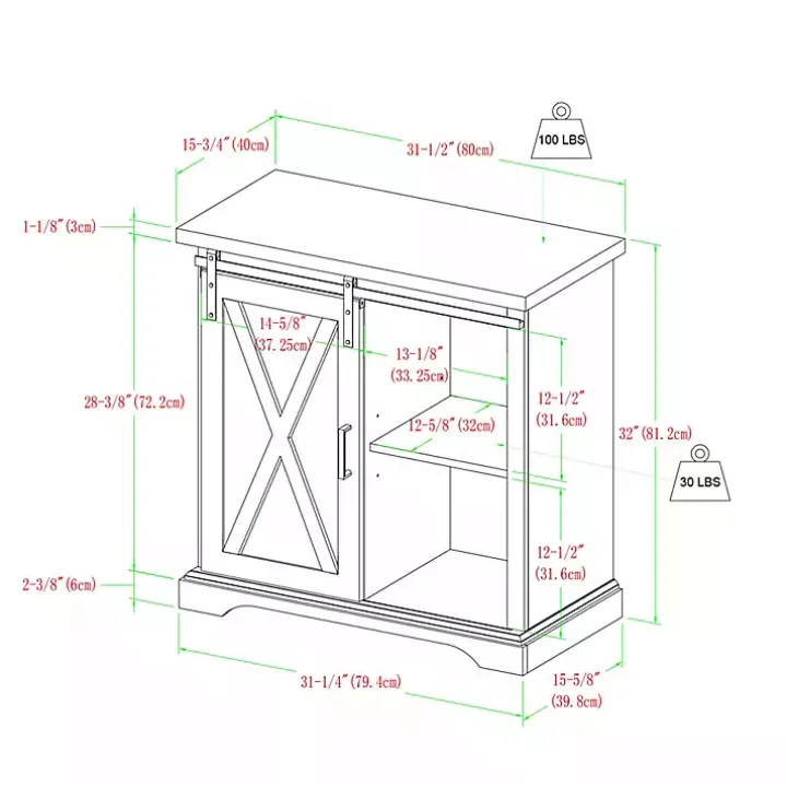 White Barn Door Cabinet